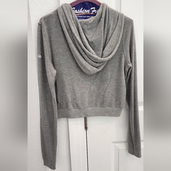 Alo cropped gray sweatshirt size S - Picture 2 of 3